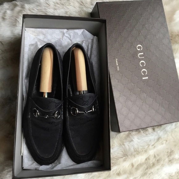Gucci Shoes - Gucci Horsebit black cloth loafer 9.5 US 43.5 E.